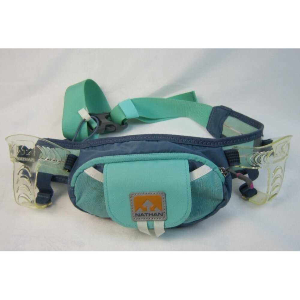 Nathan Fanny Pack Green Belt Water Bottle Holder Running Hiking (No Bottles)